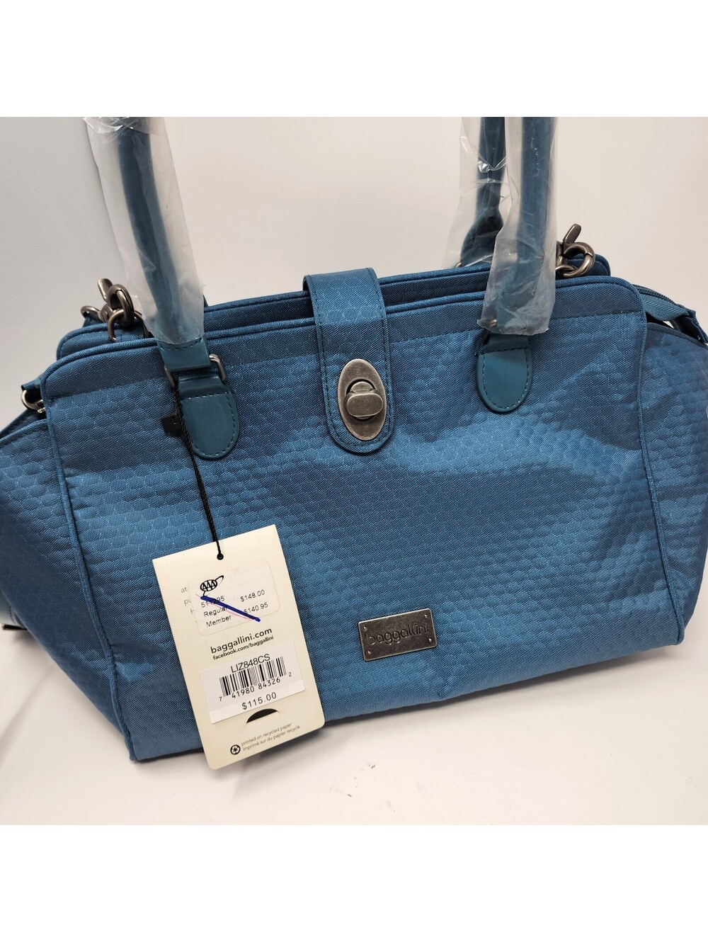 NWT Baggallini Elizabeth Satchel Blue Crossbody Bag Pouch